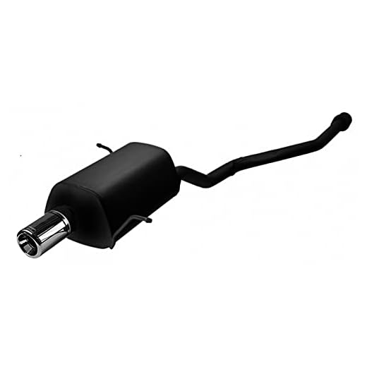 Sportljuddämpare kompatibel med BMW E36 kompakt standard 323i 2.5 125kW 170HP 1994 1995 1996 1997 1998 1999 2000 ljuddämpare svart stål enkel rund spets 380 mm