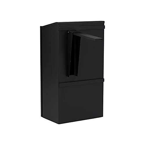 Sterling Secure Steel Gate & Railings Postbox, Black, Large, MB25BK