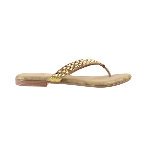 Image of Mochi Women Flat Beaded Ethnic Chappal
