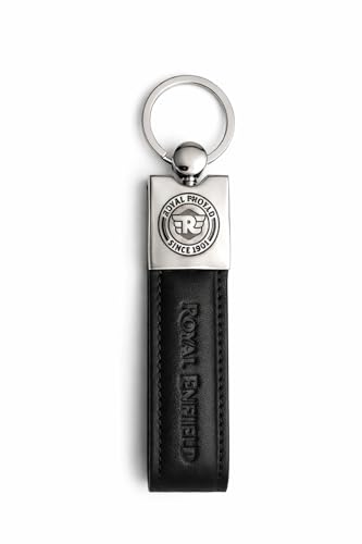 Image of Leather Strap Keychain, Embossed Logo Design, Durable Premium Key Ring for Bike Lovers & Gift Use