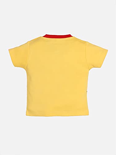 Image of BABY GO 100% Pure Cotton Kids T-Shirt &Shorts for Baby Boys (3-6 Months, YELLOW)