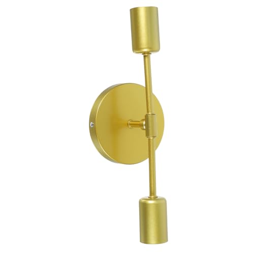 Aplique de pared doble de hierro dorado Gatuida estilo vintage