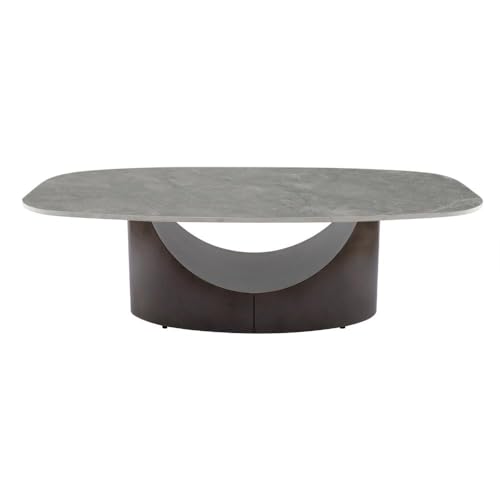 Image of Wakefit Colombian Coffee Table I Marble Finish I Vitrified Tile Top I Omani Grey