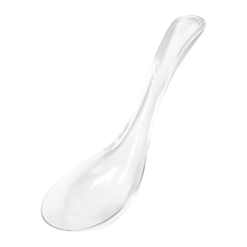 KOCKSHION 透明ガラス製アジアンスープスプーン 耐久性と清掃簡単 ホーム レストラン兼用 優雅なデザイン 飲食店向け多用途調理器具