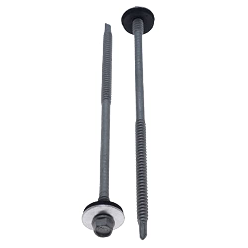 155 mm Self-drilling Screw for Metal with Washer Aluminium/EPDM of Hex Head Carbon Steel Self Drilling Screws in SQ Ceramic Coating Fastening Screws for Wall Sandwich Panels - Image 4