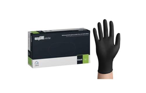 easyCare Nitrile Black Nitrilhandschuhe Einmalhandschuhe AQL 1.0 latexfrei puderfrei 100 Stk Größe - L