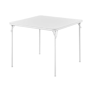 BOOSDEN Foldable Table, Folding Tables for Indoor and Outdoor Use, 2.6 ft Square Card Table, Collapsible Design, Lightweight and Durable, Fold Up Tables, Ideal for Camping, Dining, Picnic, White