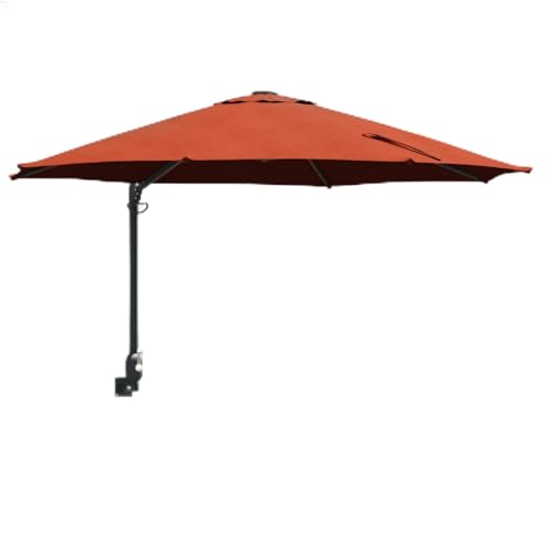 SKTQYQO Paraguas en voladizo grande, plegable, redondo, de poliéster y aluminio, color arena, diseño ajustable y giratorio, manual para jardín, balcón, patio, tejido anti-UV, terracota