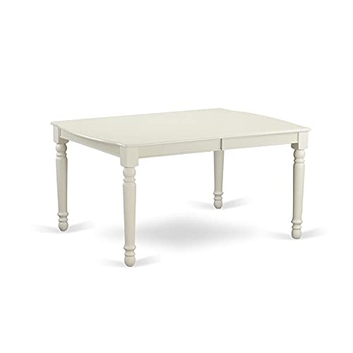 East West Furniture Dot-Lwh-T Wood Dining Table Rectangular Tabletop And 78 X 42 X 30-Linen White Finish #TOP3