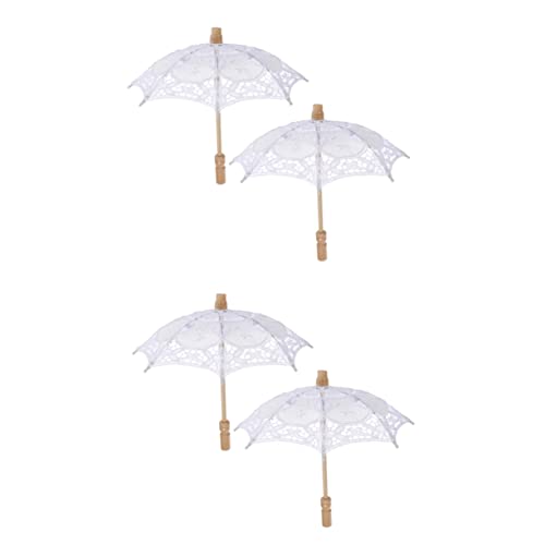 Alasum 4 Pcs prop umbrella wedding lace umbrella small lace