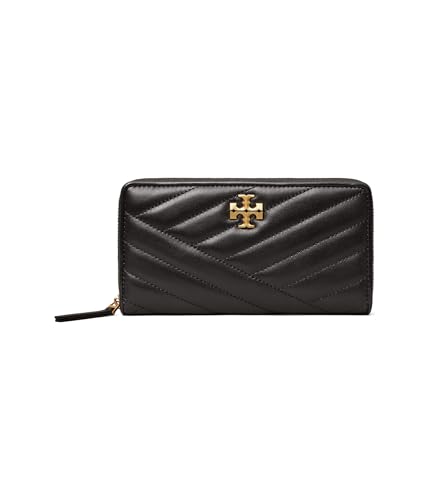Tory Burch Women's Kira Chevron Zip Continental Wallet, Black, One Size