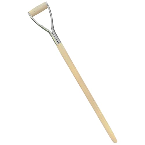 D Type Shaft Handle 100cm / 39 Replacement Handle for Shovel Spade Fork - Metal-Reinforced Hardwood D Grip Extension - Tapered from 40mm to 25mm Shaft - Garden Landscaping Construction Tool