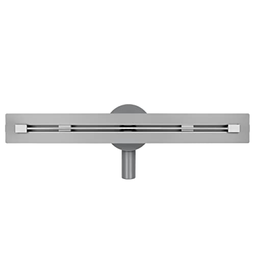 Manestein Duschrinne HALTI SLIM, Duschablauf aus Rostfreiem Stahl, Unauffällig & Pflegeleicht, Linearer Bodenablauf mit 360° Drehbarem Siphon, Abflussleistung 36 L/Min, Silber, 80 cm Cover