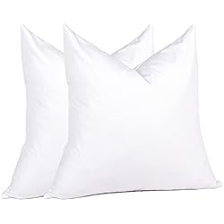 puredown® Euro Pillow Inserts 26 x 26 (Pack of 2, White), Down Feather Pillow Stuffer, Premium White Pillows for Bed, Couch, and Cushion