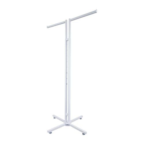 SSWBasics White 2-Way Adjustable Clothing Rack with Straight Arms