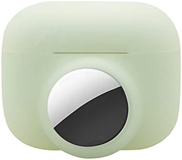 LUOWAN Case for Airpods Pro, 2 In 1 Silicone Case for AirTags Cover for AirPods Pro, Earphones Loss Prevention Case Accessories Skin Protective Sleeve (Luminous)