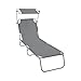 VOUNOT® Lettino Prendisole Pieghevole con Parasole, Sdraio da Spiaggia in...