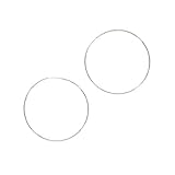 Columbus 14K Gold Plated or Rhodium Plated Thin Endless Hoop Earrings - Lightweight Wire Hoops (Silver, 50)