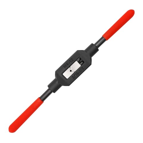 Zreneyfex 3 Different Adjustable Tap Wrench Handle Thread Tap Holder Reamer Hand Tapping Tool for Machinist Repair with Plastic Dipped Handle (3/16