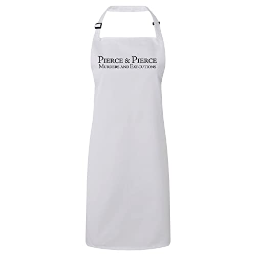 Tablier de cuisine blanc Pierce and Pierce au design inspiré du film culte geek Wall Street