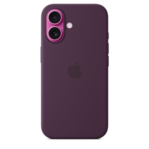 Image of Apple iPhone 16 Silicone Case with MagSafe and Camera Control: Lightweight Phone Case, Wireless Charging Compatible, Smooth Matte Finish; Plum