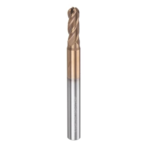 Image of HARFINGTON Ball Nose End Mill 4 Flute 7 /32 inch Diameter 1 /4 inch Shank Tungsten Carbide Uncoated Spiral CNC Router Bits 5 /8 inch Cutting Length Single End Ball Cutting Tool for Carving Engraving