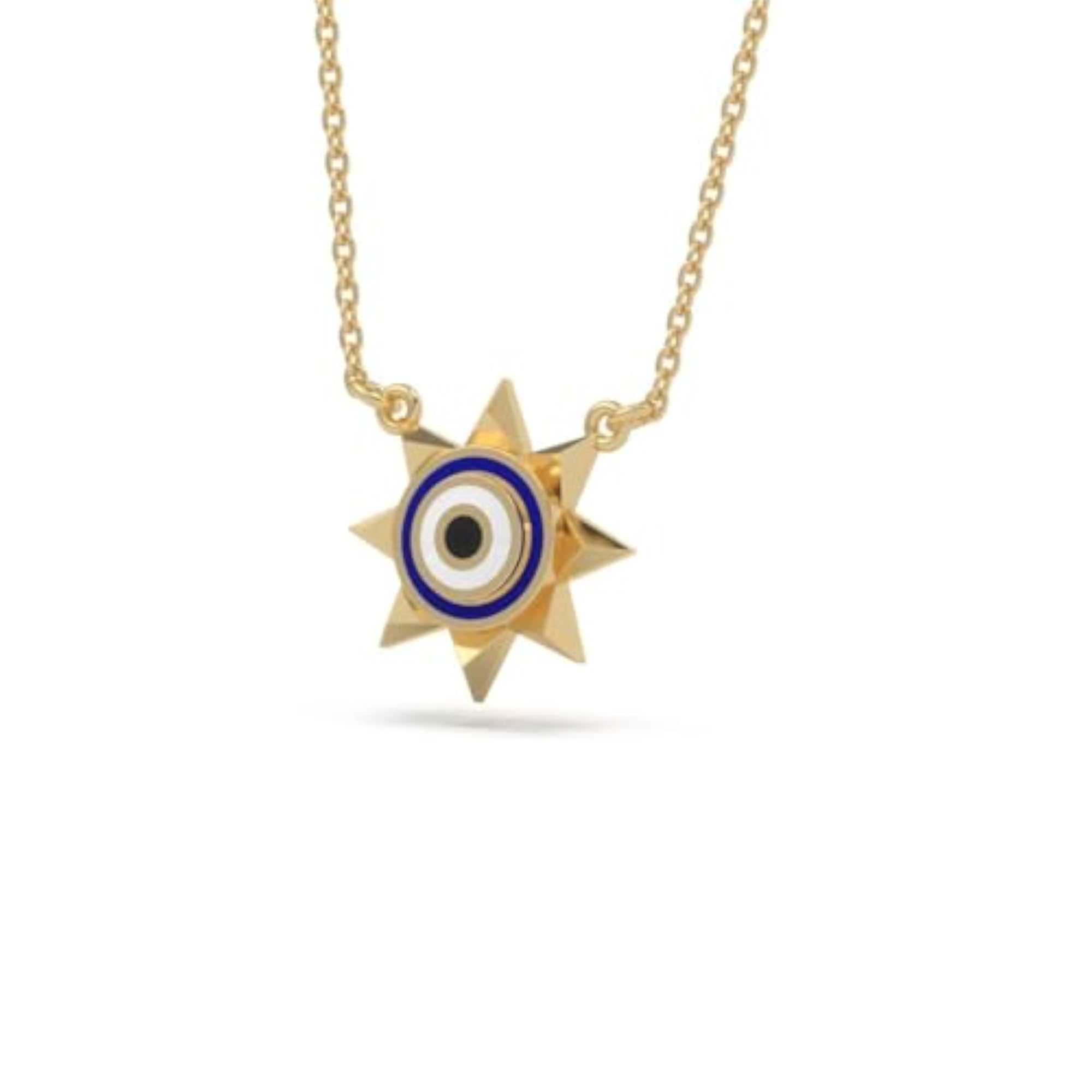 Spiked Eye Pendant 925 Sterling Silver 18KT Gold Vermeil