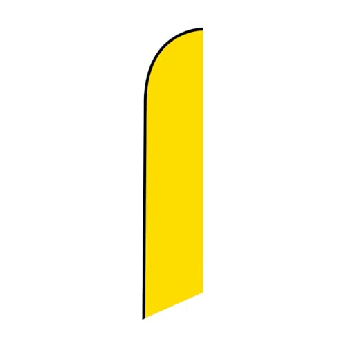 Solid Yellow Swooper Feather Flag Banner - Replacement Flag Only
