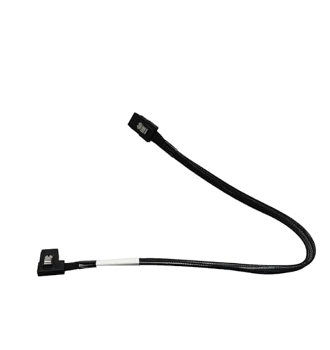 Cable Mini SAS SFF-8087 a SFF-8087 de 2 pies con conector recto a ángulo izquierdo 2