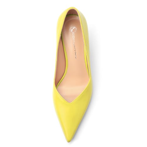 Image of Women Pointed Closed Toe 2.5 Inch Kitten Heel Slip On Pumps