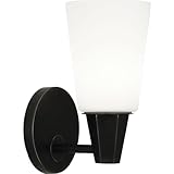Jonathan Adler Wheatley - 1 Light Wall Sconce-9.5 Inches Tall and 5 Inches Wide-Deep Patina Bronze Finish-Matte White Shade Color