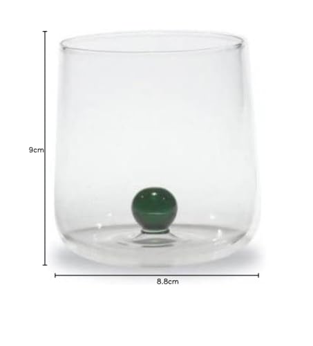Zafferano Bilia Glass Tumbler, Handmade Transparent Glass, Decorated with a Colourful Glass Ball Inside - Image 2