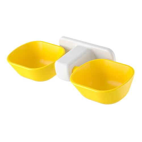 Toddmomy 壁掛け式ペットフードボウル 猫用ダブル給餌器 水補給ボウル 省スペースデザイン おしゃれなインテリア ペット用給水器