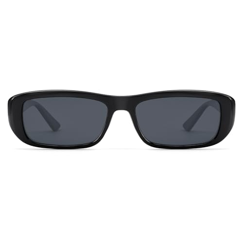 SOJOS Retro Rectangle Polarized Sunglasses Women Men Trendy Narrow Y2K Rectangular Frame Womens Mens Sun Glasses SJ23513