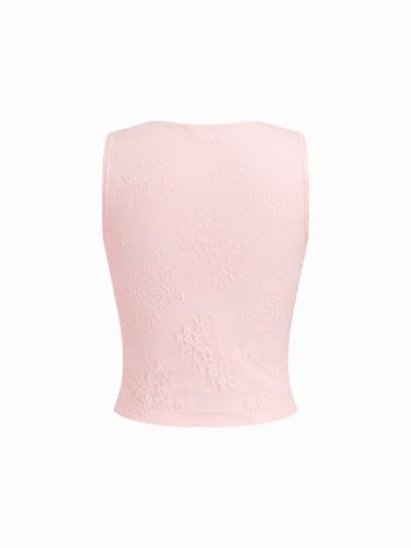 Image of CIDER Lace Crop Tank Tops for Women Going Out V Neck Sleeveless Ruched Tops Trendy Y2K Summer Outfits