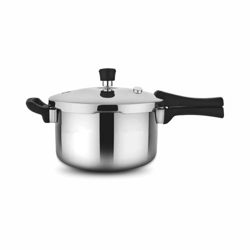 Image of Prabha Stainless Steel Pressure Cooker Outer Lid 1.5 Litre | Tri-Ply Whizz Cookers Manual | Kitchen Must-Have Cookware Pots & Pans | ISI Certified | Fast & Safe Healthy Cooking | Gas & Induction