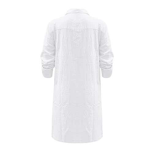 Robe en coton lâche et respirante avec col à revers chic - 3