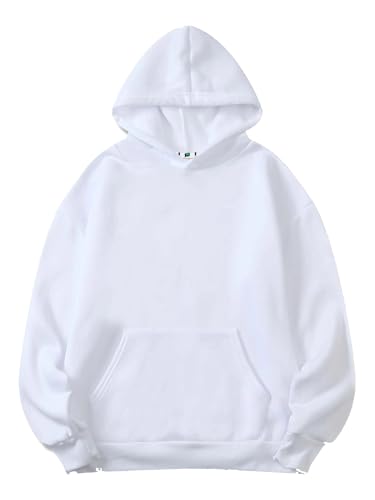 Image of SXV STYLE Hooded Pullover Solid Plain Unisex Cotton Oversized Baggy Sweatshirt Hoodie