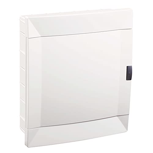 Cuadro eléctrico o Caja de Empotrar con tapa y carril DIN blanca para Automáticos 24 Modulos de Empotrar para Instalaciones Electricas