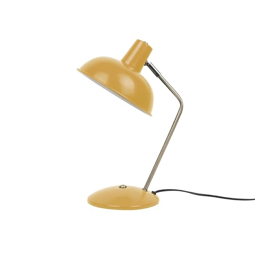 Leitmotiv Tischlampe Hood – Weiß, Rund, Eisen, 37,5x19,5 Cm, E27 Fassung, Für Wohn- & Schlafzimmer