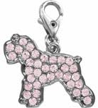 Schnauzer dog pink crystal charm