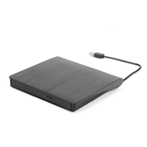 Ruaizel Unidad externa de CD y DVD, grabadora de DVD portátil USB 3.0, reproductor de DVD para laptop, escritorio, PC, MacBook, Windows (negro)