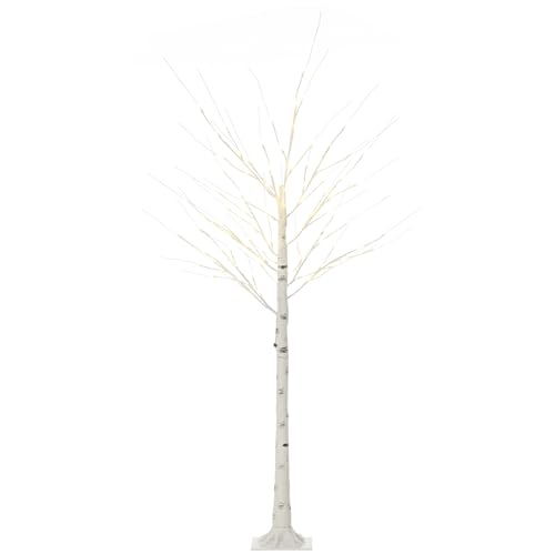 LED Lichterbaum Außen 180 cm 17 HOMCOM 180 cm Kunstbaum, Weihnachtsbaum Birken mit LED, Kunstbirke,...