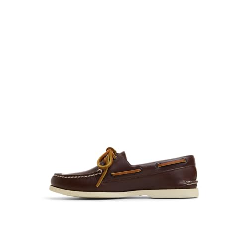 Sperry Men's Authentic Original 2-Eye Leather Boat Shoe, Dark Brown, 9.5