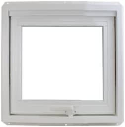 Shed Windows and More 16" x 16" Inward Opening Window Double Pane Window Tempered Low-E Glass White Vinyl Frame