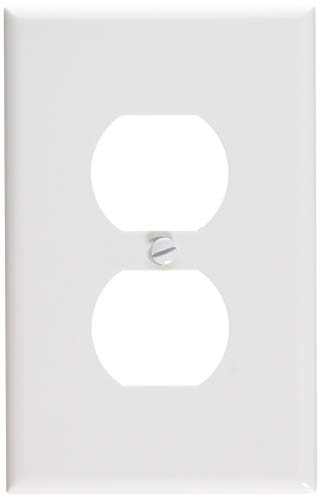 Placa de enchufe duplex Leviton 80503-W de tamaño midway y un ventanal en color blanco 2