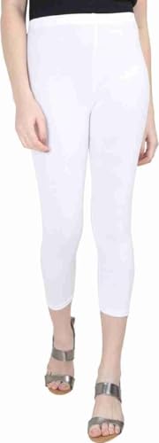 Image of Women's 3 /4 Calf-Length Leggings - Stretchable Cotton Blend, Comfortable Everyday Wear Pack of 2
