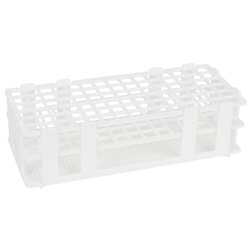 stonylab Soporte de Tubo de Ensayo, 13 mm 90 Lugares Gradilla para Tubos de Ensayo de Plástico Blanco Rack de Tubo Tube Holder Diseño de 3 Niveles Desmontable