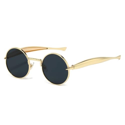Lunettes de soleil rétro rondes en métal MUTYNE verres transparents océan mode punk hommes