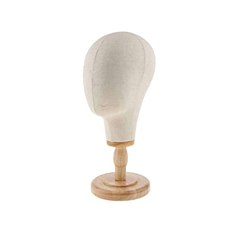 B Blesiya Cabeza de Maniquí de Tela para Exhibición Impermeable Maniquies Cabezal para Joyerías, Sombreros, Pelucas - Beige